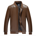 Men's Stand Collar Leather Jacket Motorcycle Lightweight Faux Leather Outwear